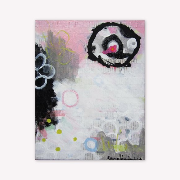 Abstract Painting 11"x14" - A Captivating Fusion of Expressionism and Collage - Picture 5 of 6